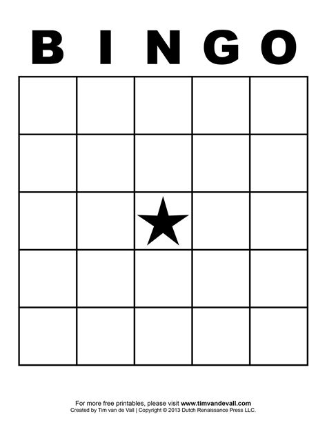 Blank Bingo Blank Template .